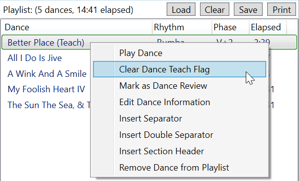 PlaylistRightClickClearDanceTeachFlag